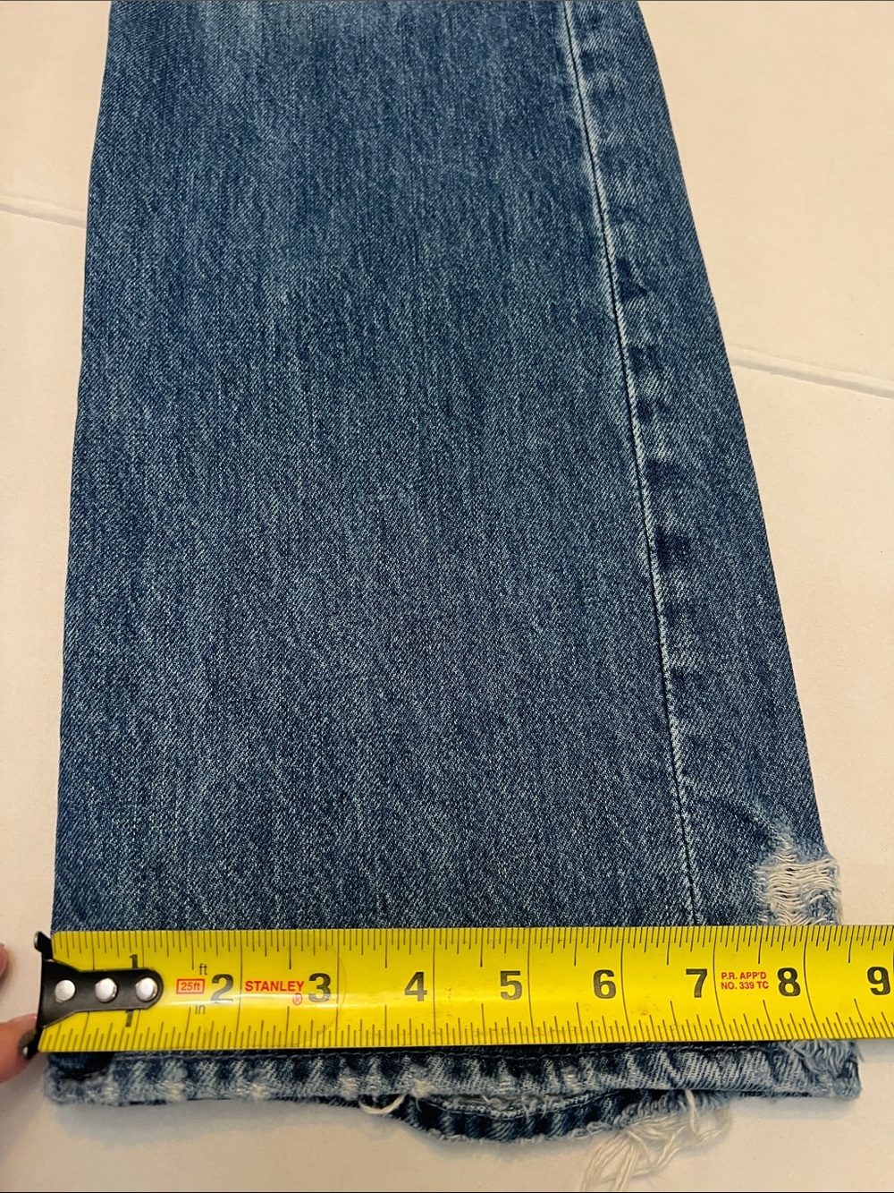 MOTHER Mid Blue Straight Leg Jeans - Picture 15 of 16